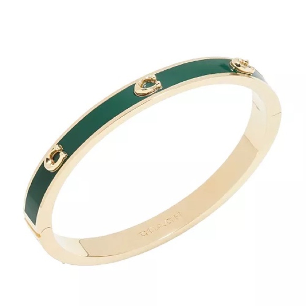 Coach Gold and Green Enamel Bracelet